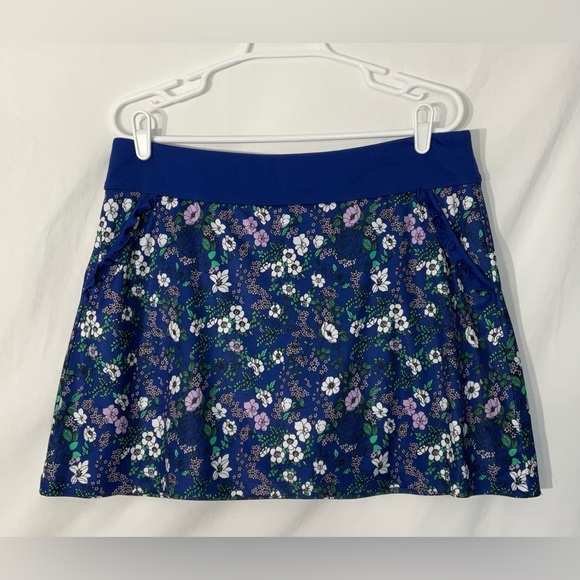 Callaway Floral Print Skater Skirt - Blue and White - Picture 4 of 8